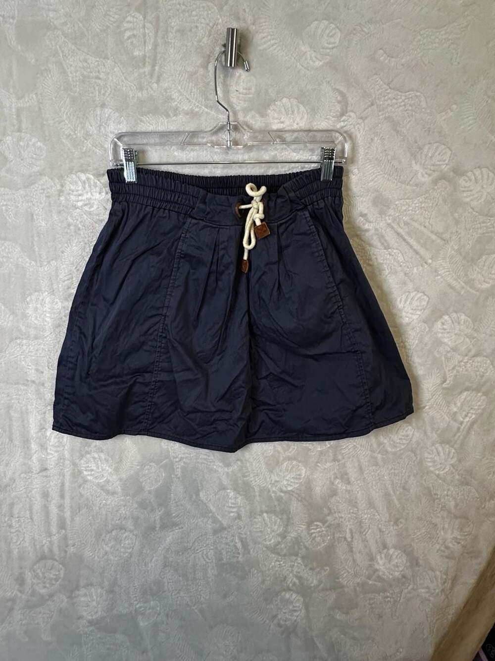 Zara Basic Navy Blue Elastic Waist Mini Skirt Size M